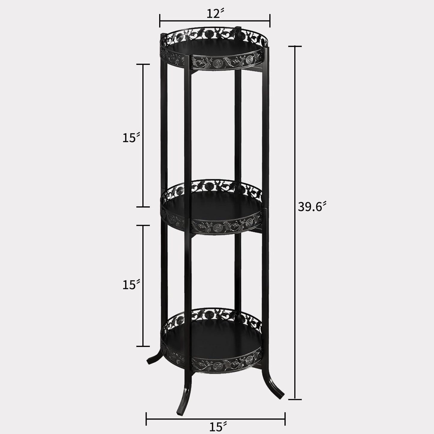 COPREE 3-tier Plant Stand, Space-Saving Iron Planter Shelves Flower Pot Organizer Rack Multiple Flower Pot Display Holder Shelf Indoor Outdoor Heavy Duty Planter Shelving Unit