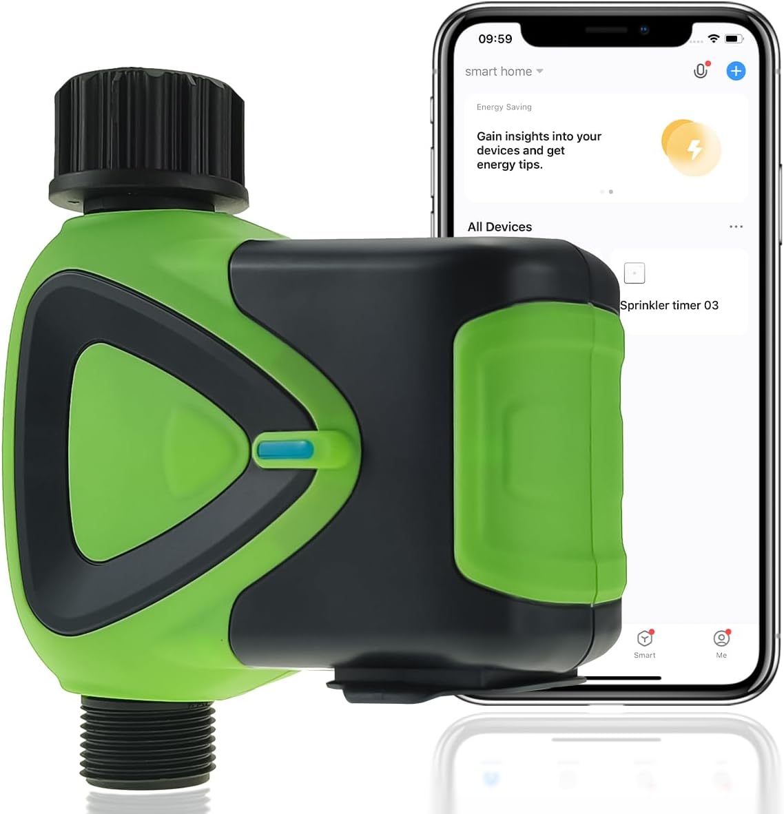 Water Timer for Garden Hose, Smart Hose Sprinkler Timer with Tuya/Smart Life App(Zigbee Connection), GreenVation Plant Automatic Watering System for Yard Outdoor Irrigation (Green Zigbee)