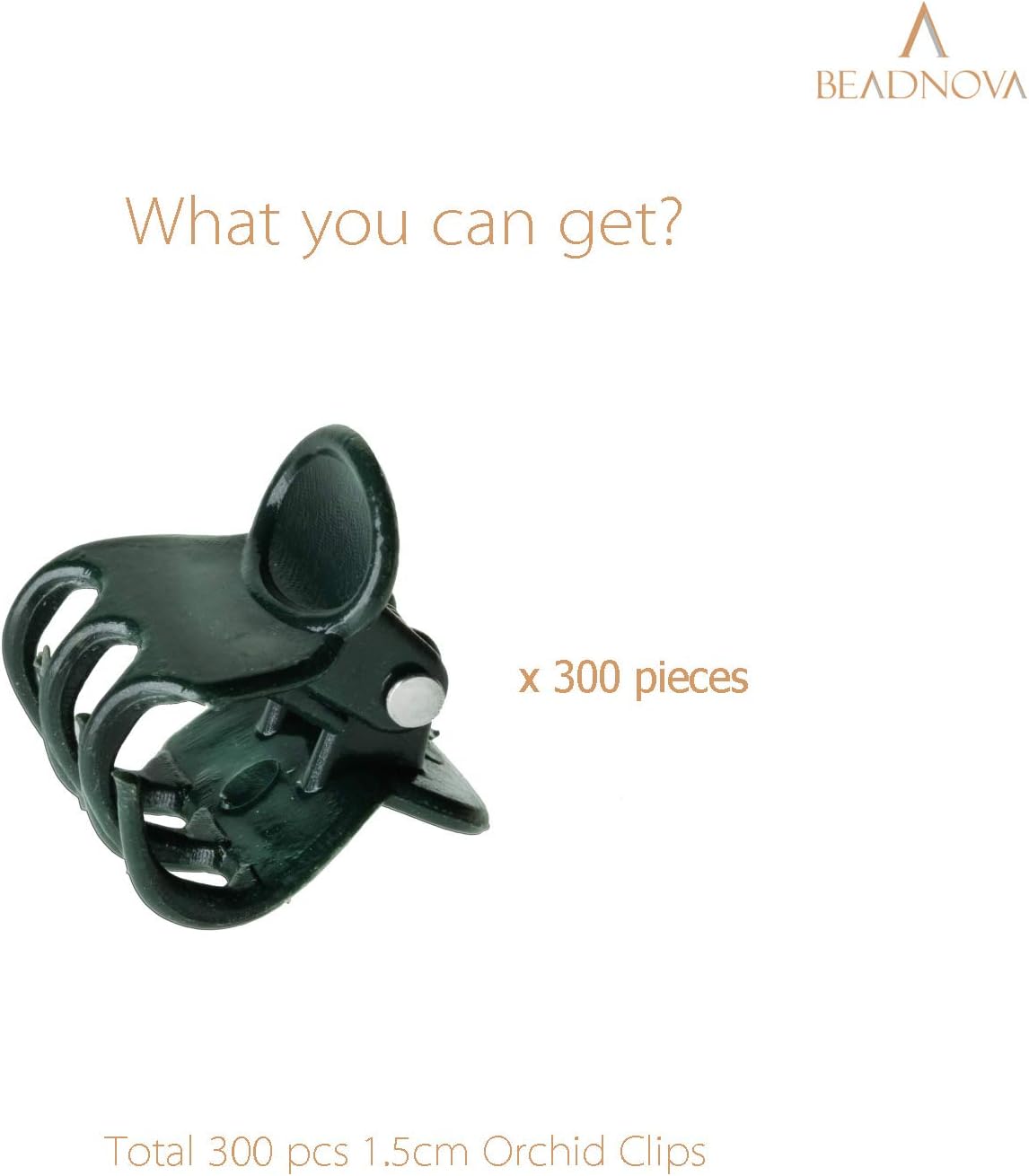 BEADNOVA Orchid Support Clips - 300PCS Plant Clips for Flower, Vine