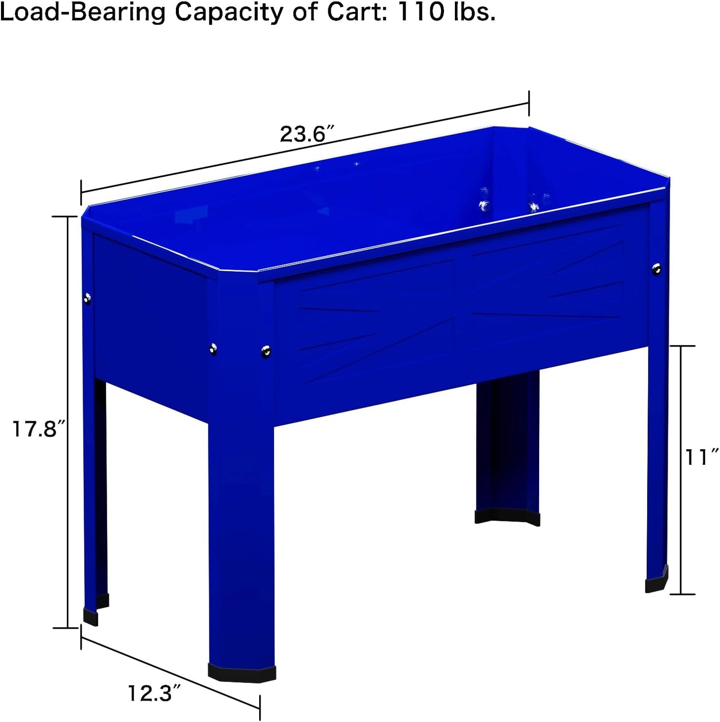 Raised Garden Bed with Detachable Tall Legs Elevated Metal Planter Box for Growing Fresh Herbs Vegetables Flowers Succulents&Other Plants for Outdoor Backyard Patio Deck Balcony Blue