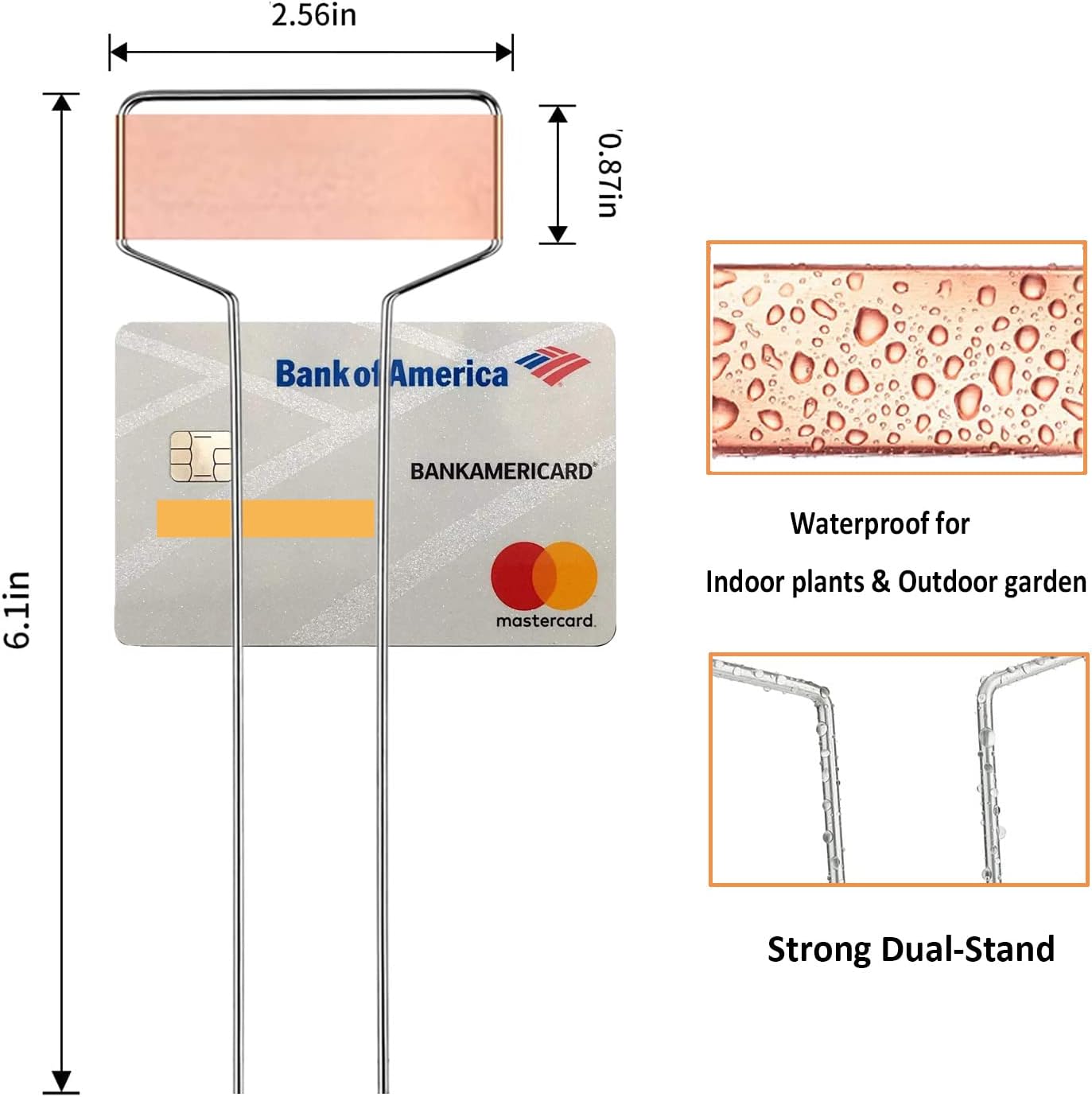 30pcs Plant Labels Copper Plant Markers for Outdoor Plants 6inch Plant Labels for Seedlings Outdoor Garden Waterproof Plant Tags and Labels for Flower Vegetable Herbs Greenhouse (6 in, Copper)