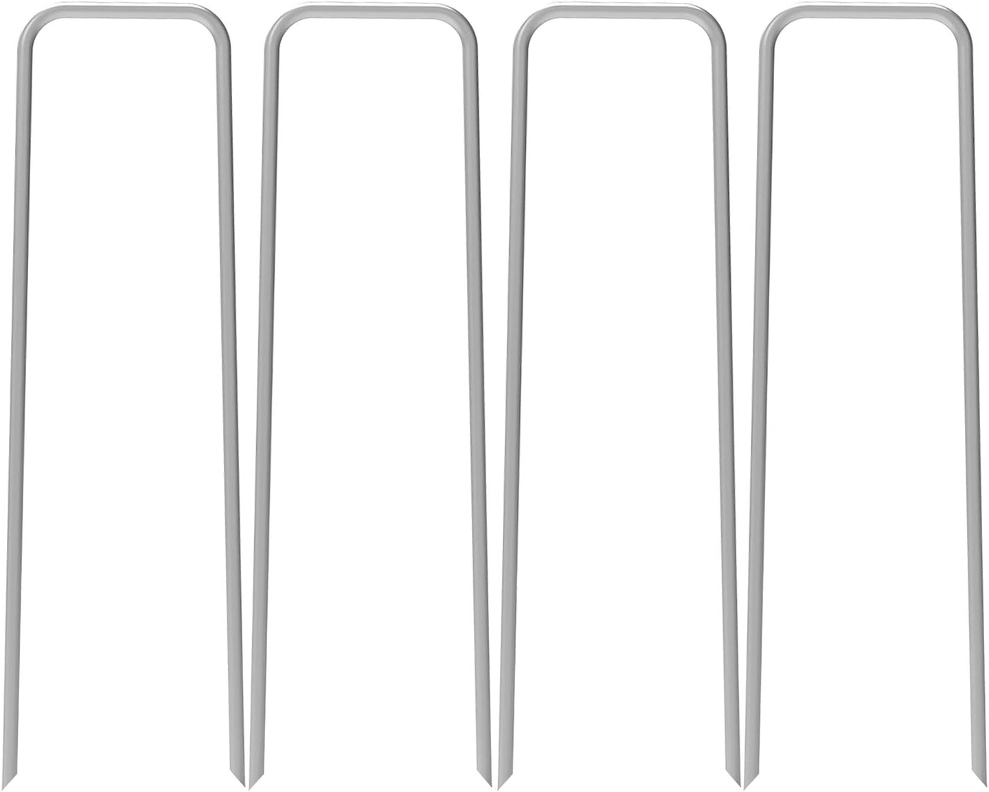 AAGUT 100 Pack 12 Inch Garden Stakes Heavy Duty 11 Gauge Galvanized Steel Landscape Staples Fence Ground Stake Sod Pins Yard Stakes Tent Anchors for Dog Fencing, Chicken Wire