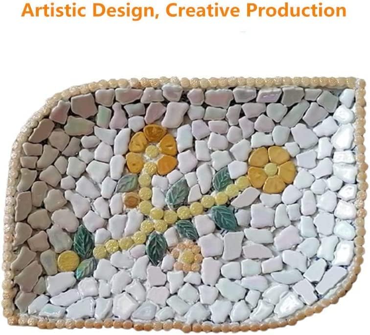 1.1LB Irregular Ceramics Mosaic Tiles, Mosaic Pieces Stones for DIY Mosaic Making Craft Hobby Arts Home Wall Decoration (Red)