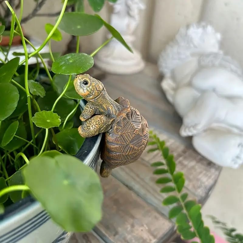 Resin Turtle Planter Hanger, Fun Garden Ornament, Outdoor Decor, Home Decor, Artistic Craft for Your Garden