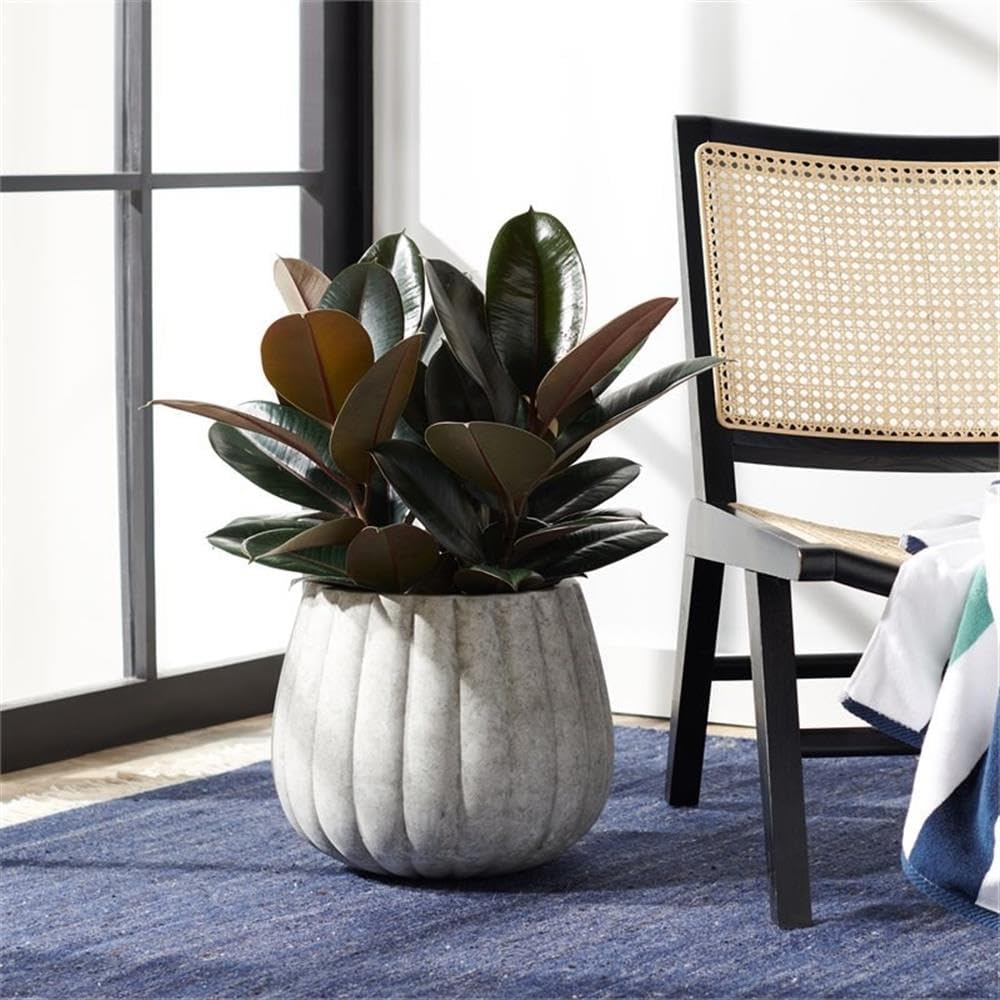 SAFAVIEH Outdoor Collection Kaston Light Grey Concrete Planter (Fully Assembled)