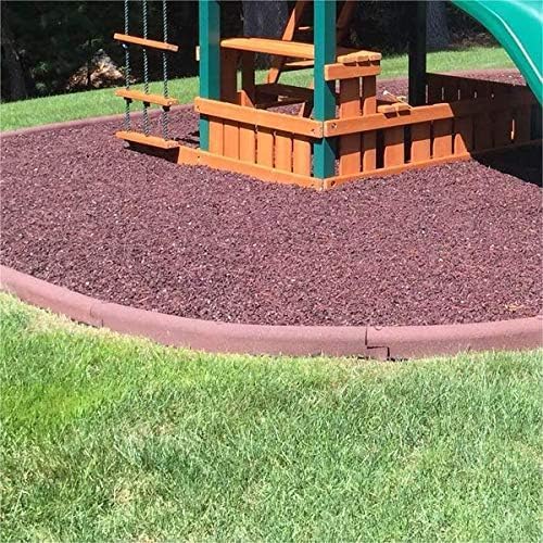 Playsafer 4' Flexible Interlocking Rubber Edging for Playgrounds (Terra Cotta, 9 Pack)