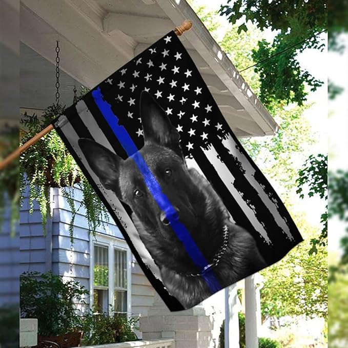 FLAGWIX American Flags, Belgian Malinois, Police Dog, K9 Fla - 4th of July Decorations for Home, Garden, House Flag 30x40 - USA House Garden Flags Premium Polyester, Decorative Outdoor Flags