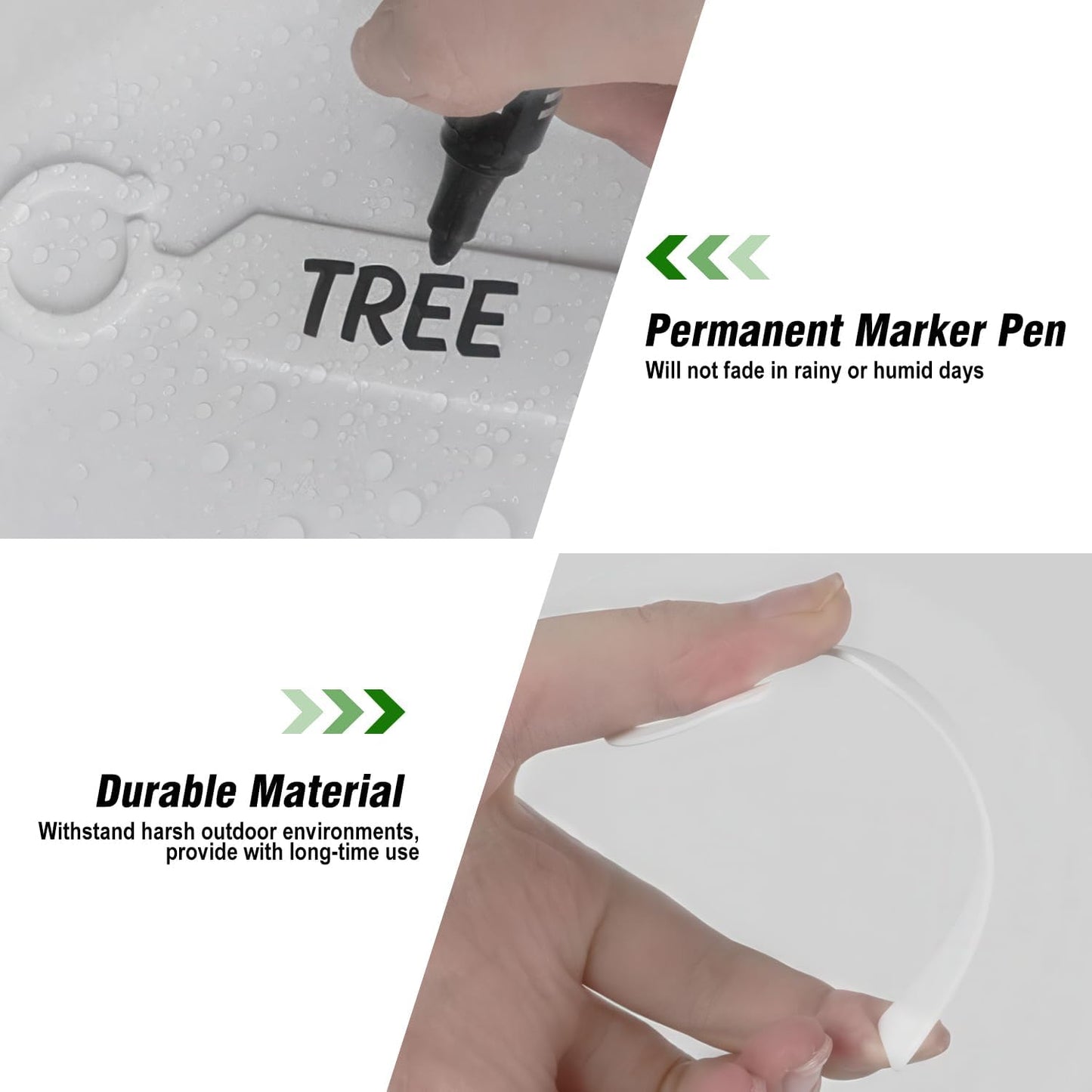 Plant Labels Yuanling 100Pcs Plastic Waterproof Plant Tree Tags Nursery Garden Markers for Indoor Outdoor Gardening Plants Vegetables Flowers Potted (White Color with 1 Marker Pen)