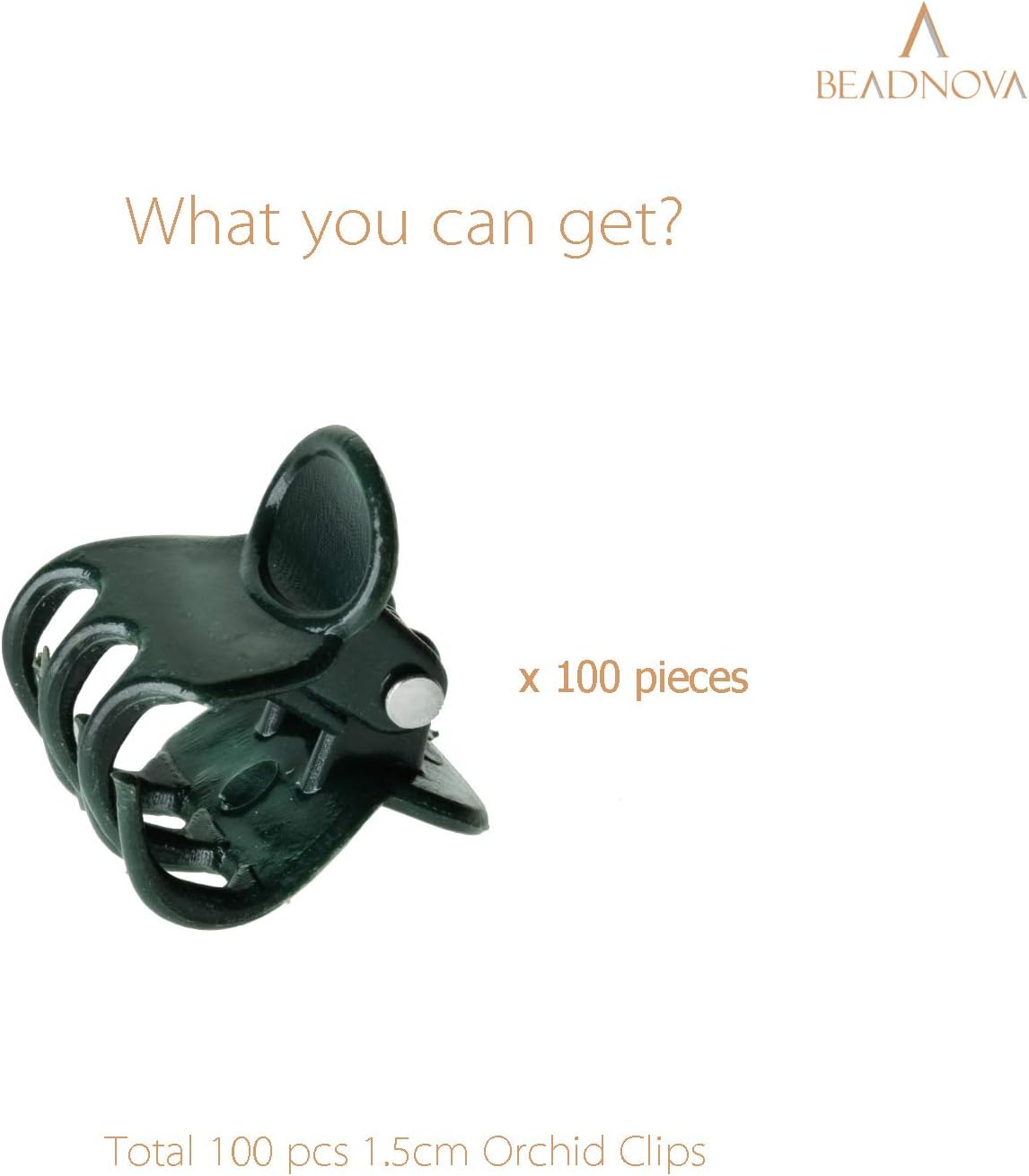 BEADNOVA Plant Clips 100Pcs Orchid Clips Orchid Support Clips Vine Clips Plant Clips for Support Flower Orchid Vine (100PCS)