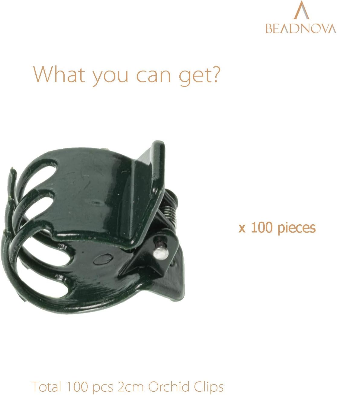 BEADNOVA 100Pcs Orchid Clips Large Orchid Support Clips for Flower Plant Vine (2cm, 100PCS)