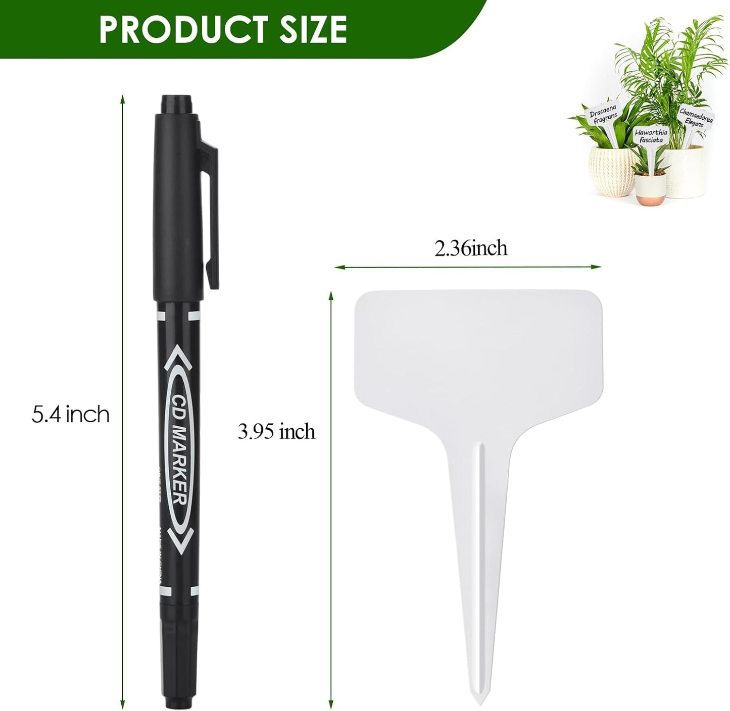 Plant Labels 120pcs with Garden Plant Markers Pen of Outdoor Waterproof,T-Type Plant Tags and Permanent Marking Pen, Garden Labels Gardening Gifts for Women Men