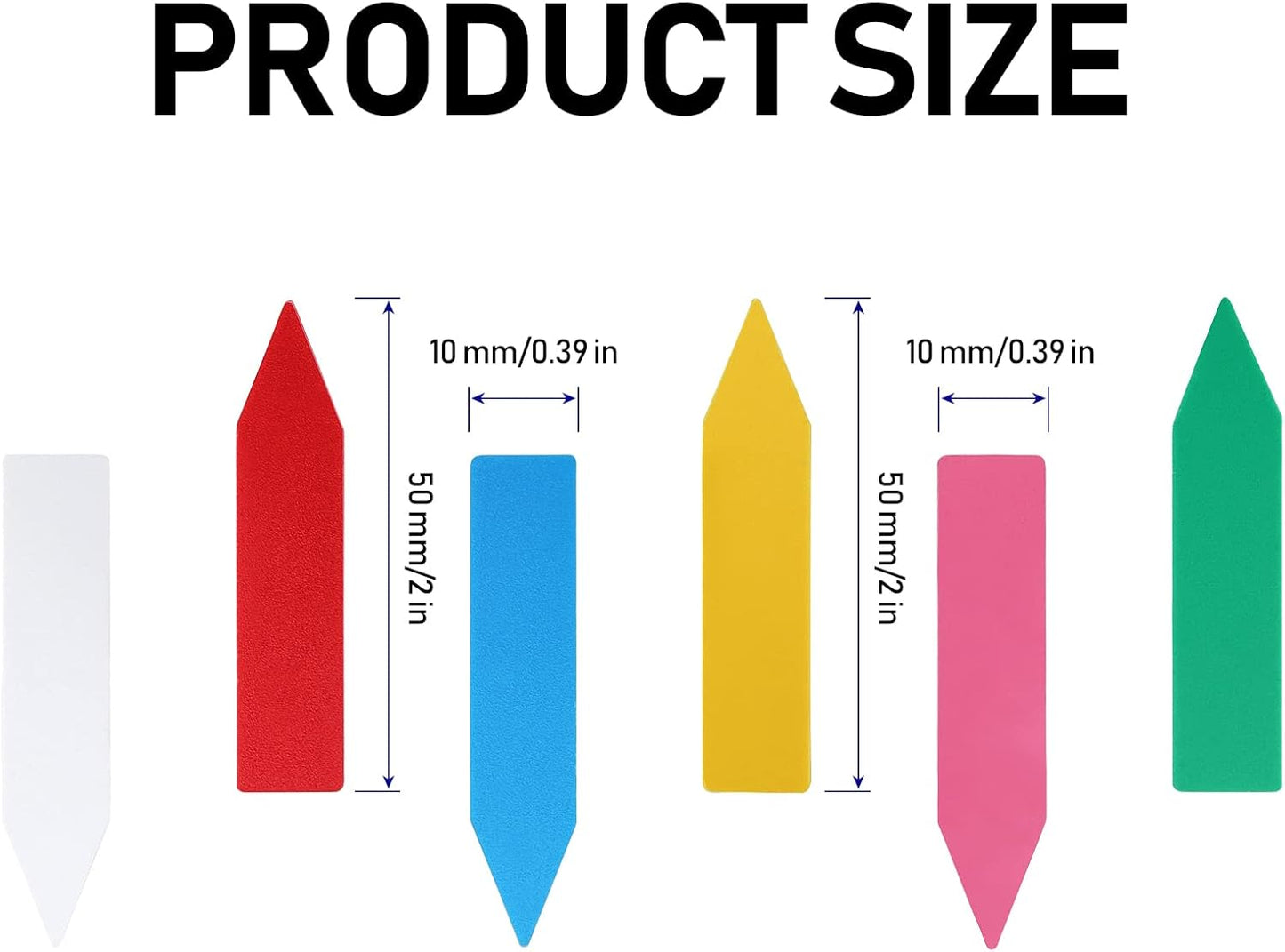 KINJOEK 1200 PCS 2 x 0.4 Inch Colored Plant Labels, Plastic Plant Tags and Labels for Garden, Plant Name Label Bulks for Seeding Potted Plants Nursery Bonsai Gardening Herbs Flowers, 6 Colors