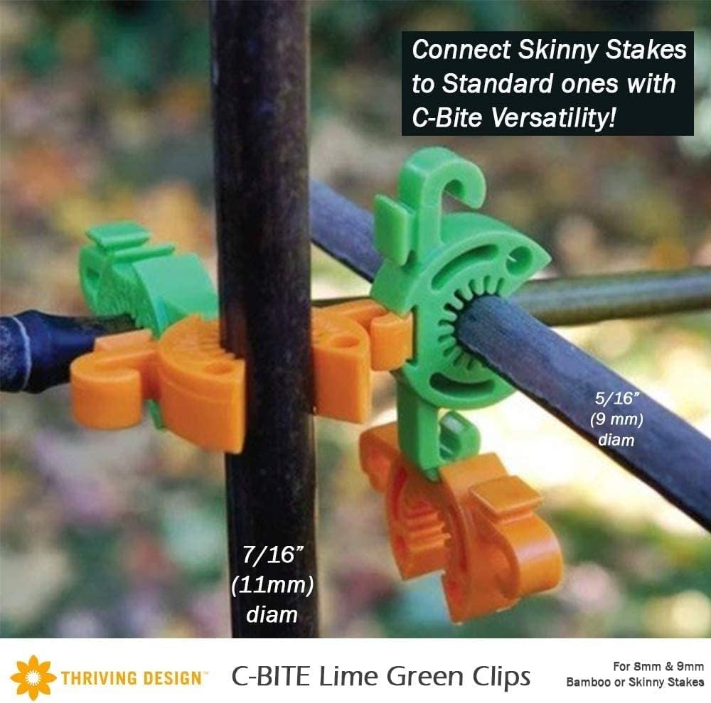 Plant Support Clips for Trellis, Garden Stakes, Wire Fence, Climbing Plants, Indoor Gardening, Hydroponics Systems, and Vines | Durable Gardening Clips (50 Lime Green + 50 Tangerine Orange)