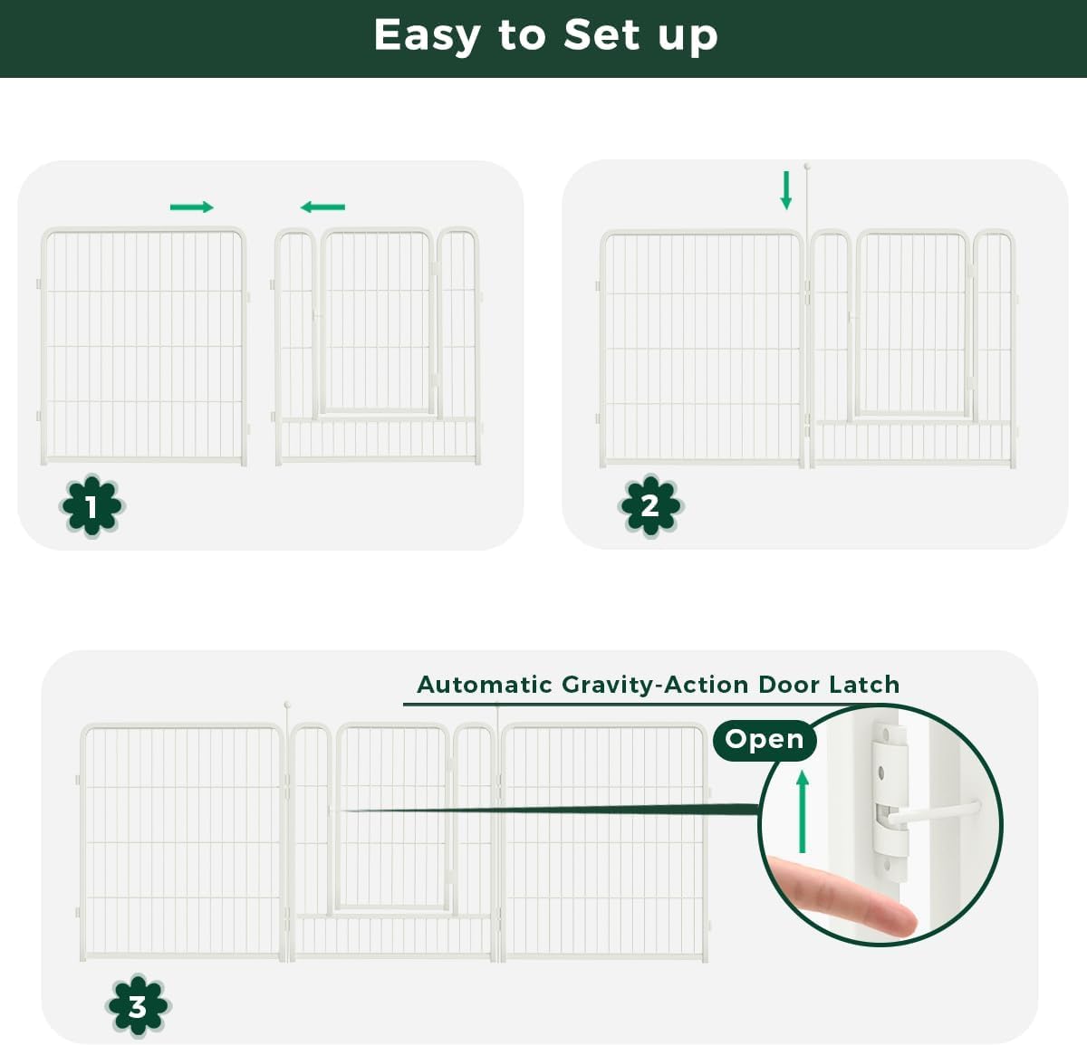 FXW Garden Fence Outdoor for The Yard – 32in(H) x 72.9ft(L) Heavy Duty Metal Animal Barrier for Dog and Rabbit, Decorative Dog Fence, 32 Panels, White