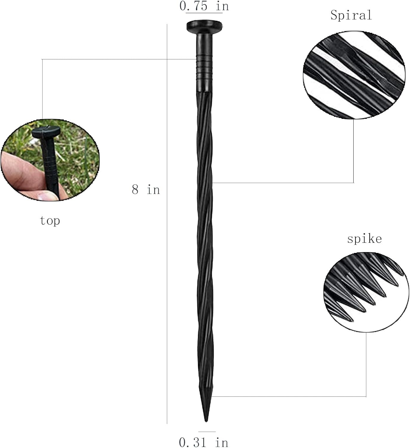 60 Pcs Landscape Edging Spkies,8 Inche Garden Stakes for Landscape Edging,Pever Edging,Terrace Board