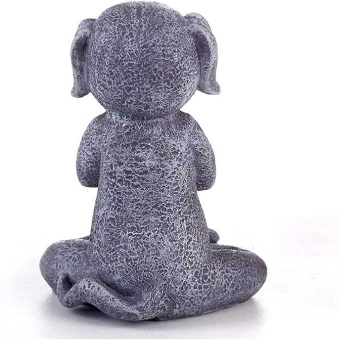 Meditating Dog Statue Buddha - Zen Dog - Namaste– Top Collection Tranquility and Peacefulness for Your Fairy Garden. 4¾ Inches Tall Miniature Gnome Figurine