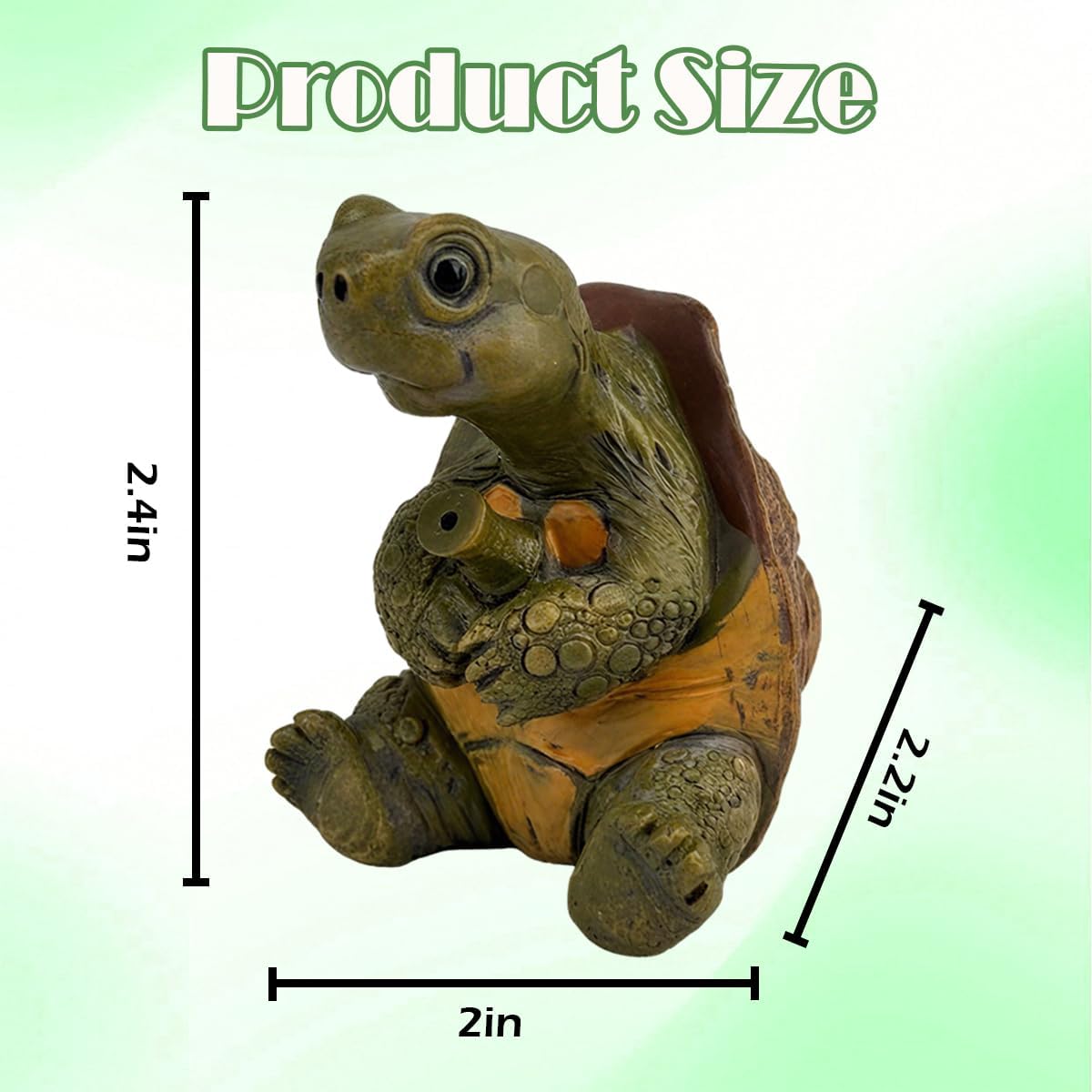 Turtle Fishing Statue 2.4In Cute Resin Fishing Turtle,Pond Decor Water Feature,Turtles Garden Decorations for Backyard Ponds,Patios,Lawn Ornament,Birthday Gift