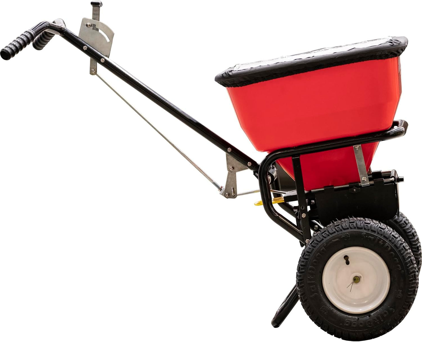 Buyers Products 3039632R Grounds Keeper Commercial All Season Walk Behind Push Spreader, 100lb Capacity, For Seed, Fertilizer, Salt & Snow Melt, Included Grate & Cover With Enclosed Gearbox