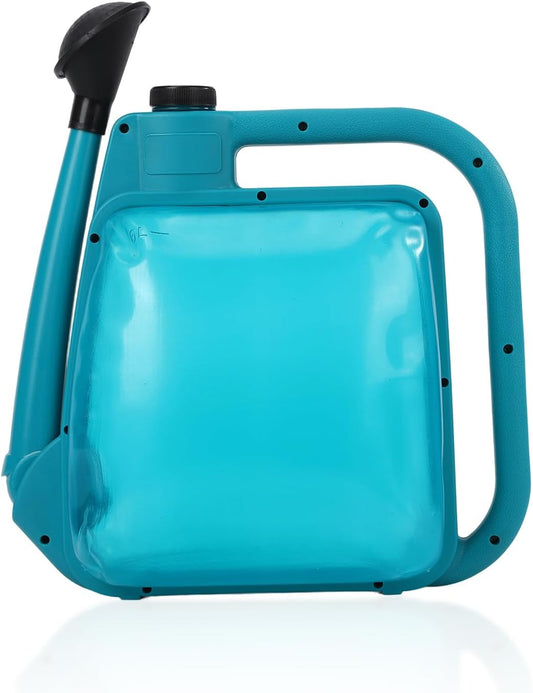 Watering Can 1.6Gal Transparent Plastic with Comfort Grip Handle for Indoor & Outdoor Plants（Blue Green）