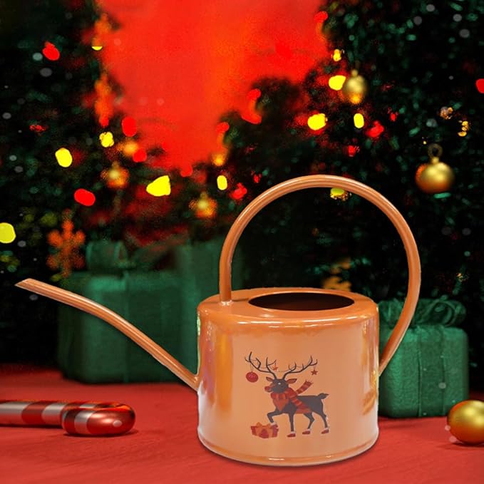 Metal Watering Can for Outdoor and Indoor Plants, Watering Can Decor, 1 Gallon (Brown)