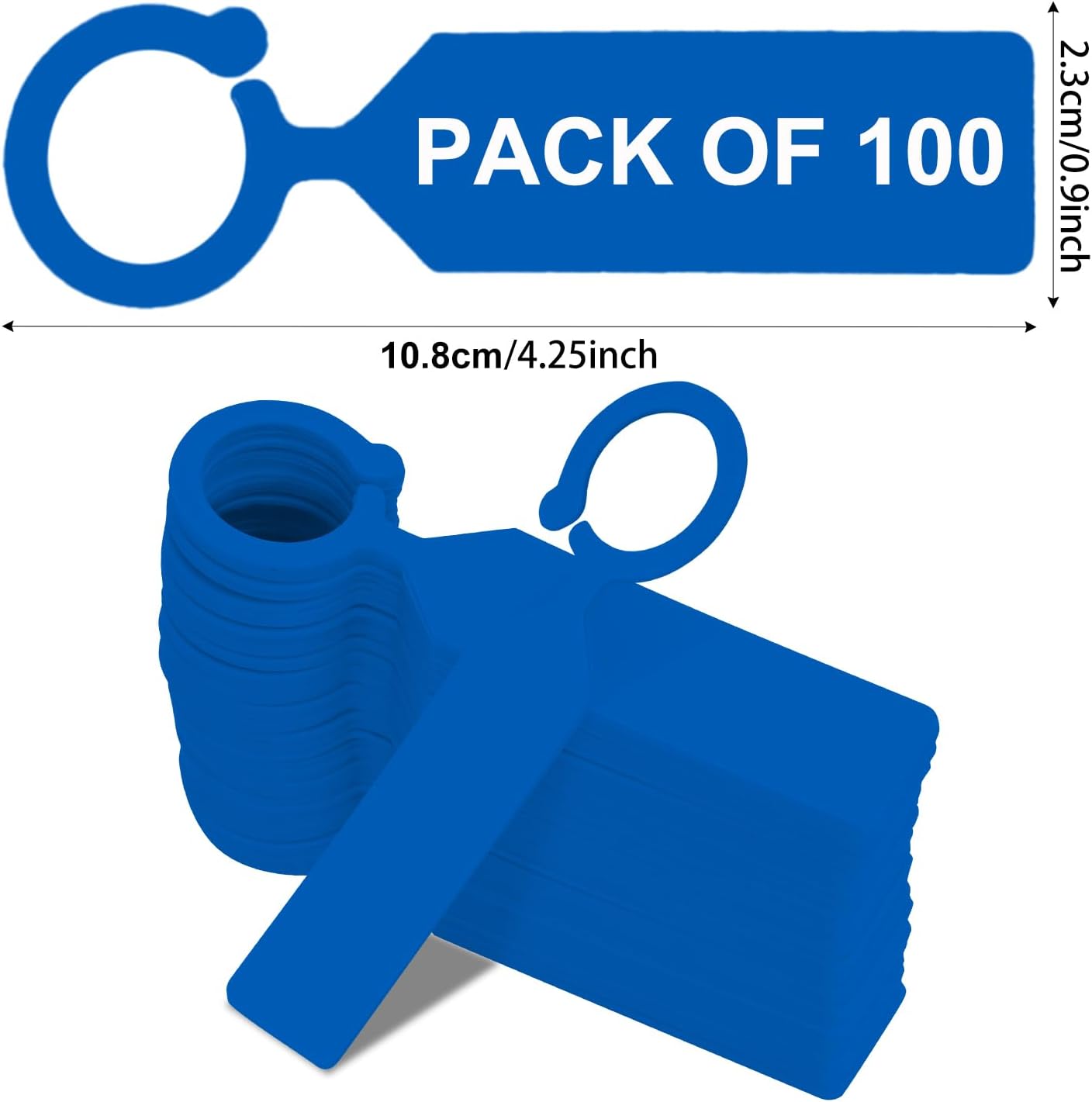 Plant Labels Yuanling 100Pcs Plastic Waterproof Plant Tree Tags Nursery Garden Markers for Indoor Outdoor Gardening Plants Vegetables Flowers Potted (Dark Blue Color with 1 Marker Pen)