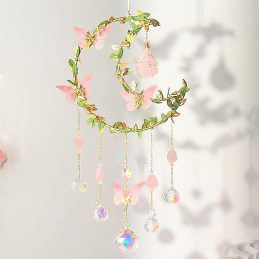 Butterfly Crystal Sun Catcher Hanging Good Luck Charms Suncatcher Room Decor Prism Rainbow Maker for Windows Home Office, Blessed Gift Ideas for Chrismas Thanksgiving Birthday