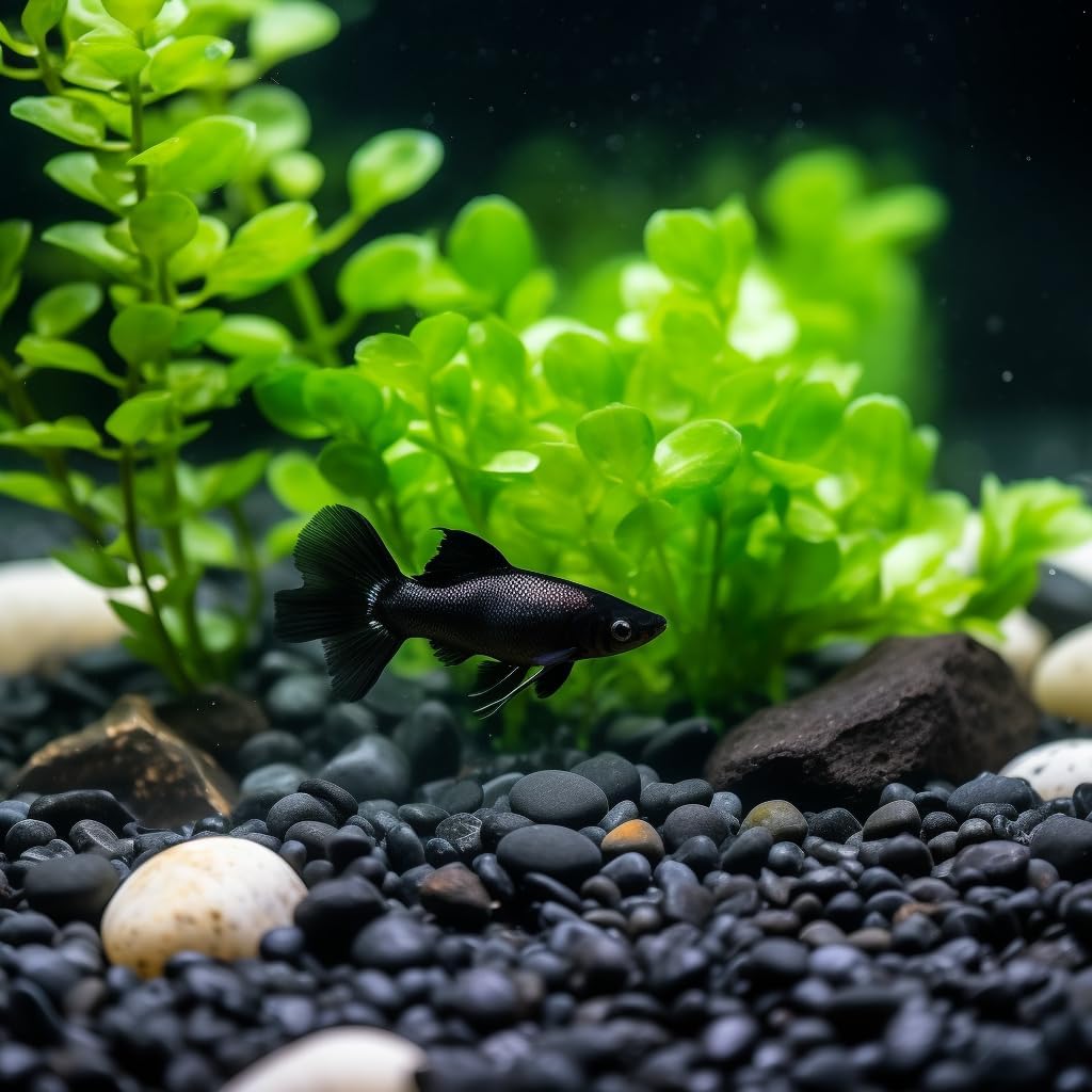 6 LBS River Rocks, StoneCreek, Decorative Garden Stones for Plant Landscaping, Polished Gravel Filler Pebbles for Home Decoration, Vases, Succulents, Flower Beds and Fish Tanks (Black, Medium)