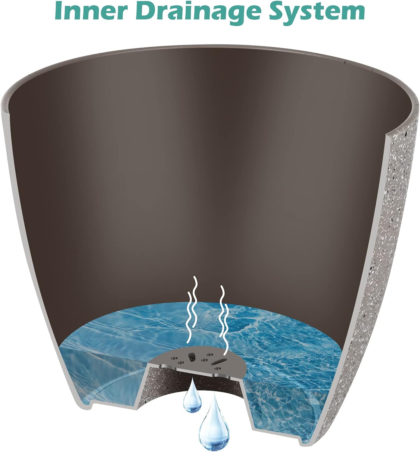 Vanavazon Plant Pots 9/8/7 Inch Set of 3 Flower Pots Indoor Outdoor Plastic Planters with Drainage Hole and Tray (Speckled Beige)