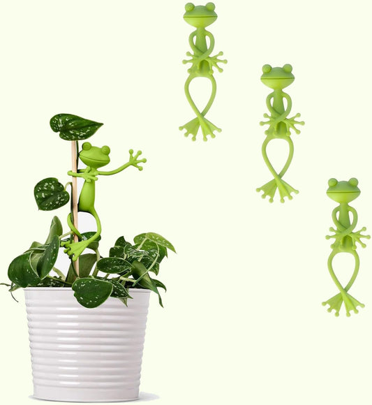 Frog Plant Stand for Potted Plants & Vines - Sturdy Gardening Clips with Cute Frog Design, Indoor/Outdoor Plant Stand Accessories - Multipurpose Garden Decor Clips for Flower Pots (3pc)