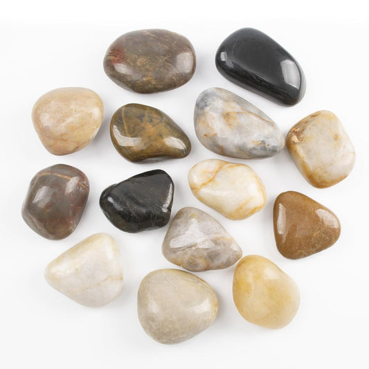 40lbs 2-3 Inch River Rocks, Decorative Mixed Pebbles for Garden Landscaping, Indoor Plants, Fish Tanks, Vases, and Succulents – Ideal for Home Decoration and Outdoor Gardens (Mixed, Weight: 40 LB)