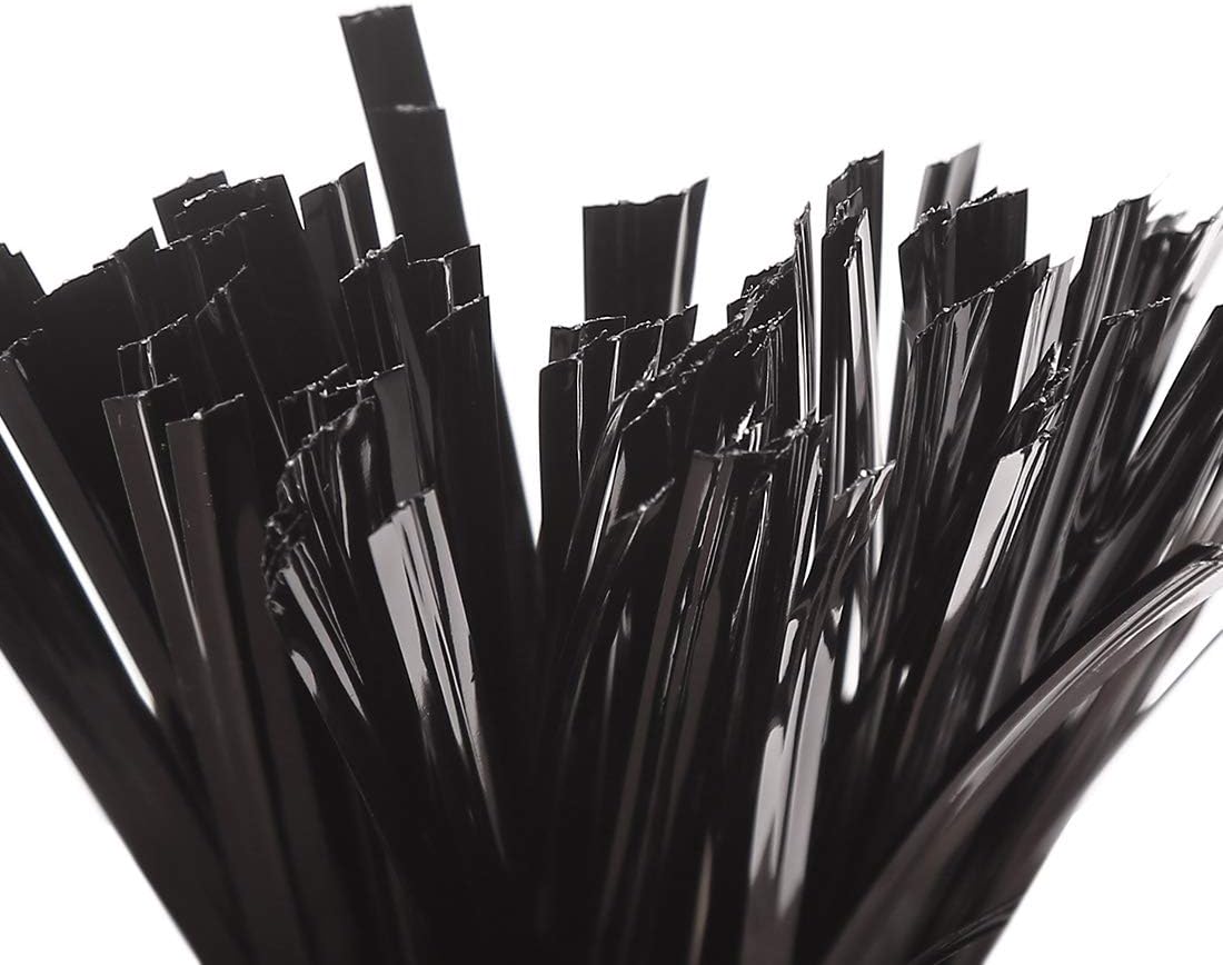 1000 Pcs Black Foil Twist Ties - Metallic Twist Ties 5 inch