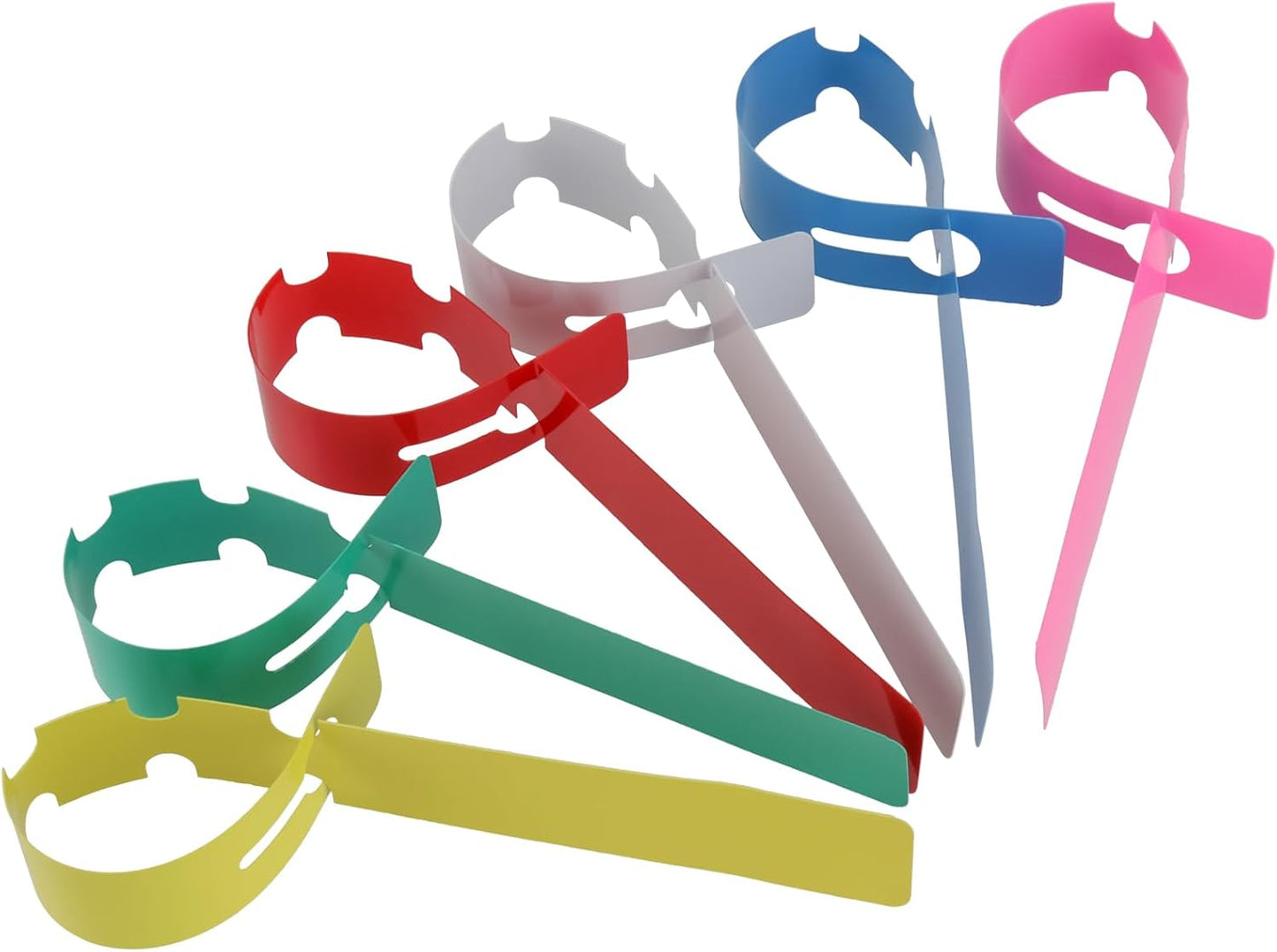 KEILEOHO 1200 PCS 6 Colors Plastic Plant Tags Wrap Around, Outdoor Waterproof Plant Labels, Nursery Garden Markers with Large Writing Surface, Adjustable Hanging Labels for Identifying Plants