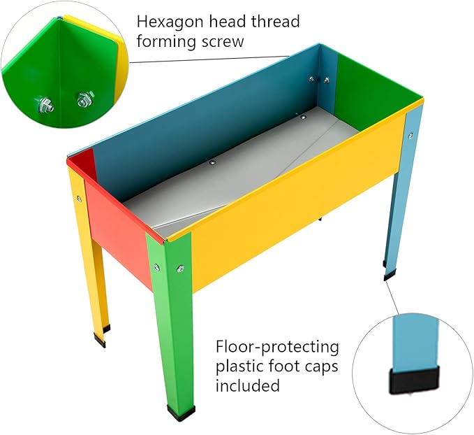 Raised Garden Bed With Legs, Galvanized Planter Box for Herbs and Vegetables (Multi-Colored)
