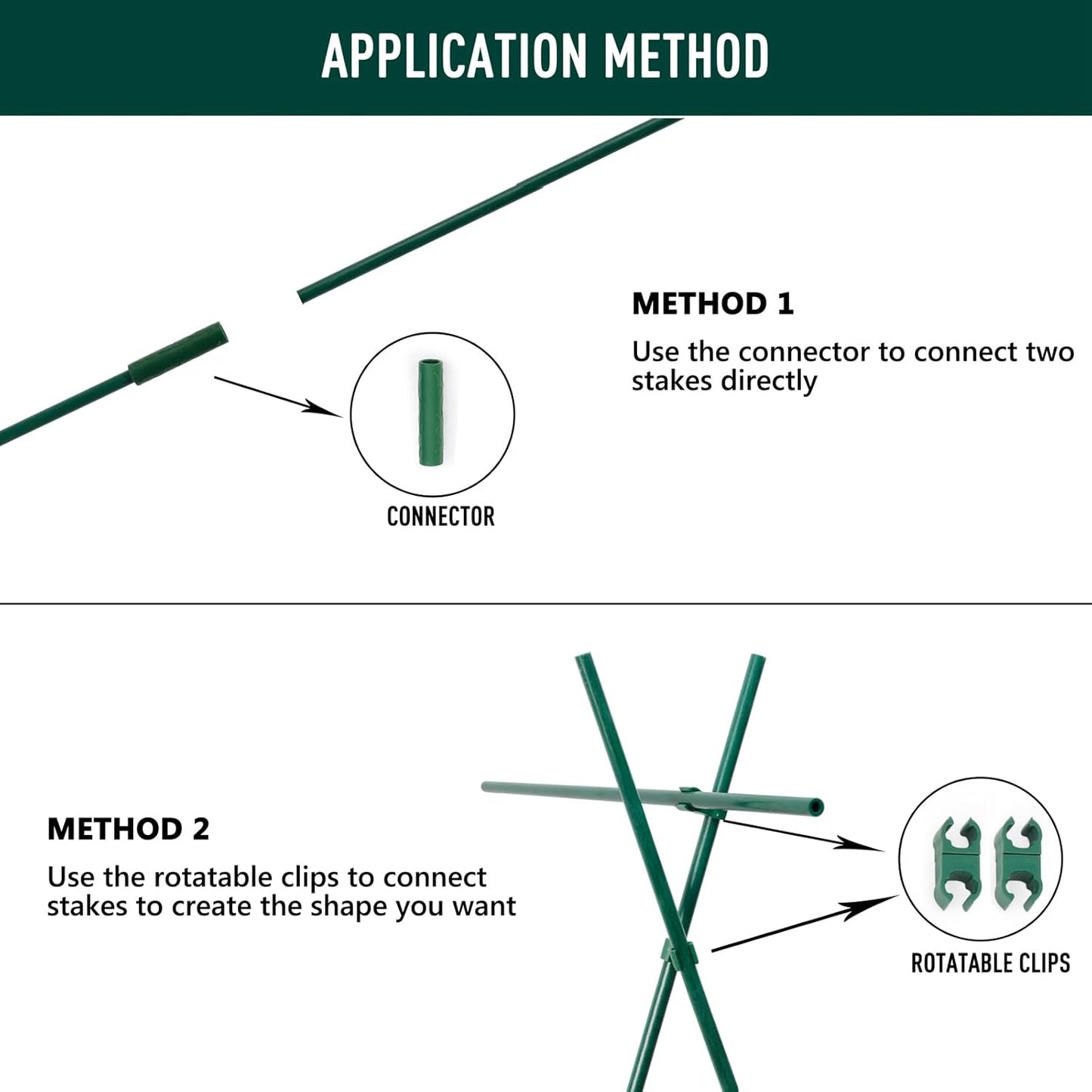 MAXPACE 93pcs Garden Stakes Kit: Includes 30 Sets of Fiberglass Plant Sticks Supports & Accessories for DIY 4ft, 5ft, 6ft, 7ft Stakes for Tomato, Vegetables, Indoor & Outdoor Gardening Supplies