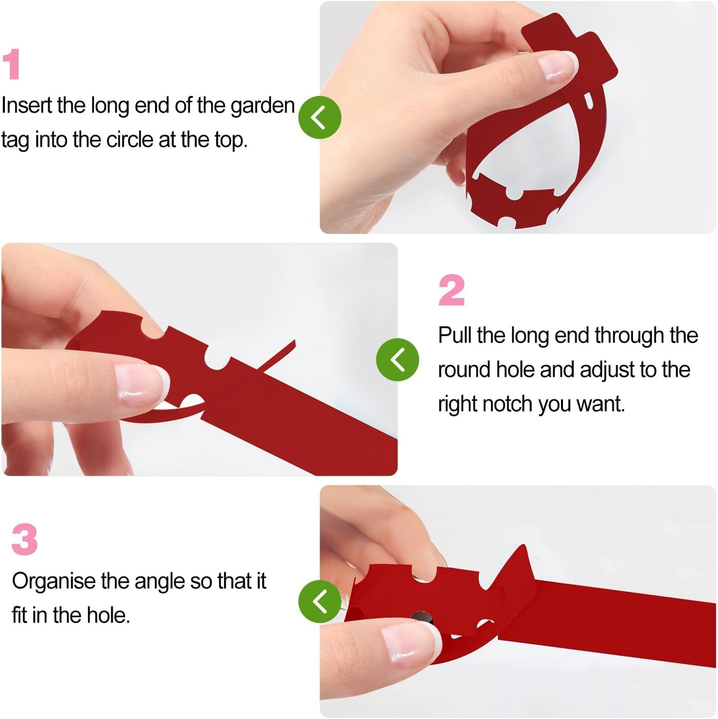 Plant Labels 200 Pcs Yuanling Plastic Plant Tree Tags Wrap Around Hanging Tags Nursery Tree Markers Adjustable Garden Labels for Indoor Outdoor Gardening Plants (Red with 1 Marker Pen)