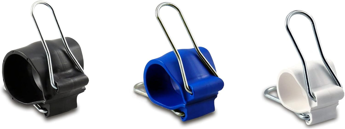 Cable Management Clips – Reusable, Versatile Cord Holders for Outdoor String Lights & Décor - 30 Pack (10 Small White, 10 Medium Blue, 10 Large Black)