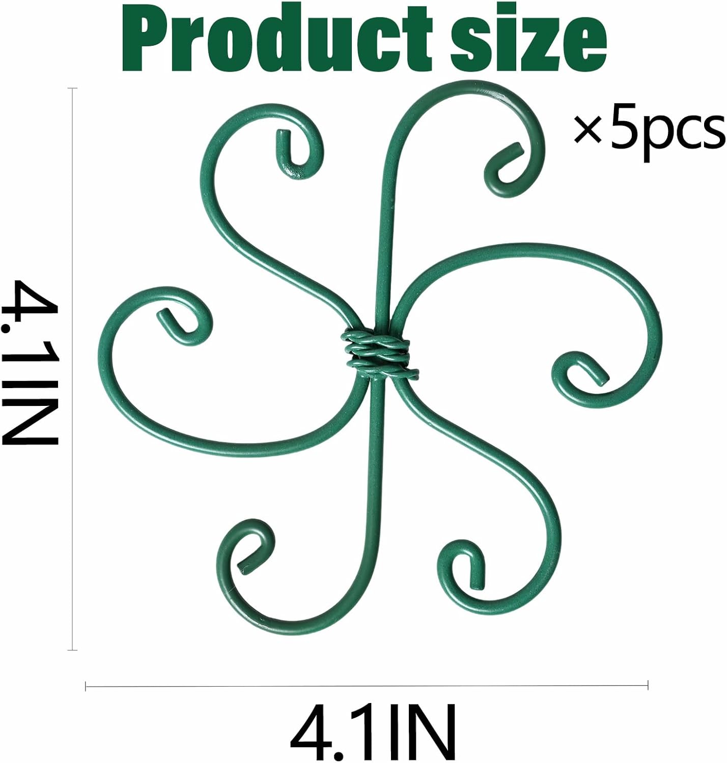 5PCS Monstera Plant Support Hook - 4.1 * 4.4IN, Durable Flexible Stabilizers for Indoor Plants, Metal Stem Supports and Leaf Holders, Easy Tool-Free Operation, Ideal for Fishbone Cactus Care