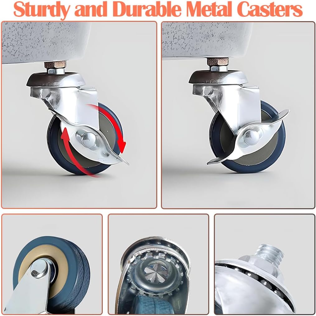 Plant Caddy with Wheels, Heavy Duty Plant Stand with Universal Wheels (16 inch, Silver)