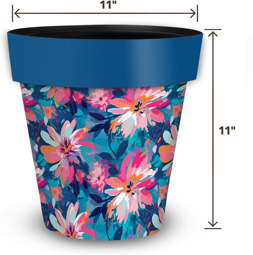 Briarwood Lane Abstract Floral Medium Planter