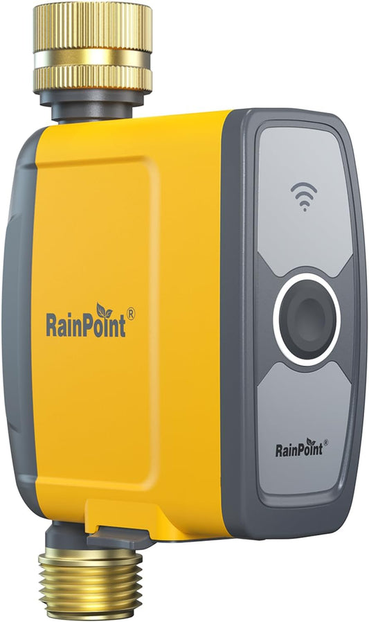 RAINPOINT WiFi Water Timer, Smart Sprinkler System Valve With APP & Voice Control, Weather-Based Automatic Rain Delay, Brass Inlet & Outlet (No WiFi Hub)