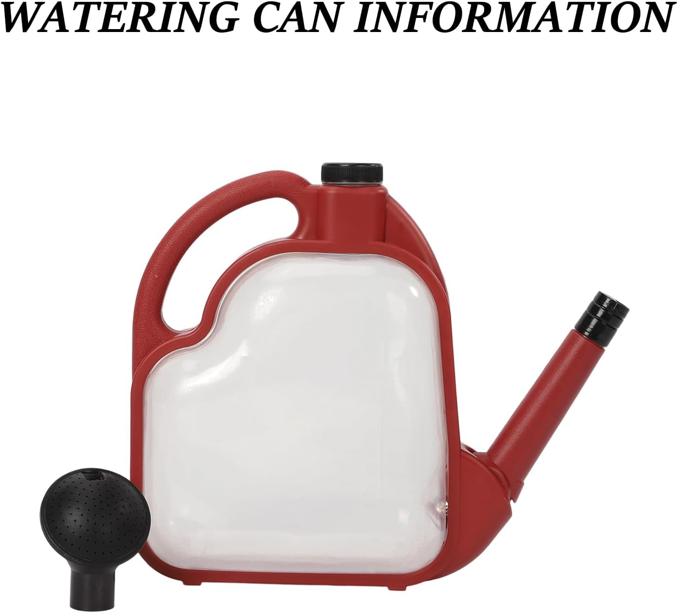 3L Foldable Transparent Plastic Watering Can, 0.8 Gallons, Long Spout, Ergonomic Compact Design, Ideal for Indoor and Outdoor Gardening.(Maroon)