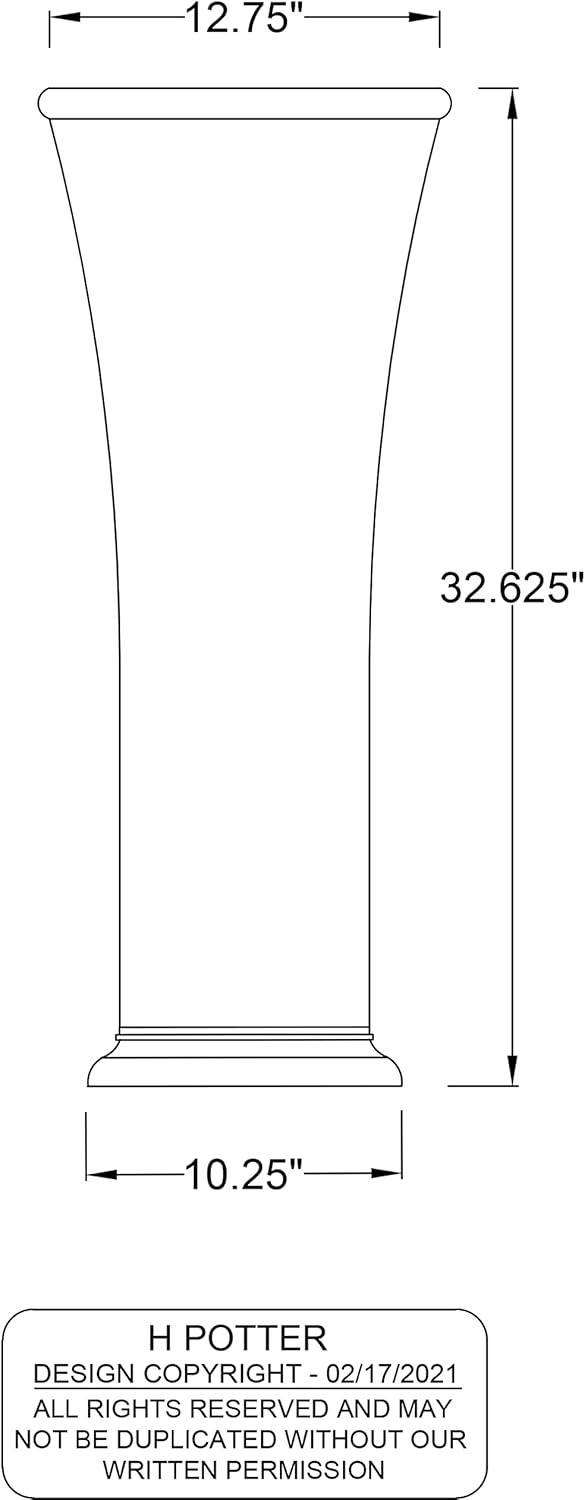 H Potter Copper Planter Tall Indoor Outdoor Large Flower Pot for Patio Deck Garden Home Decorative Metal Vase