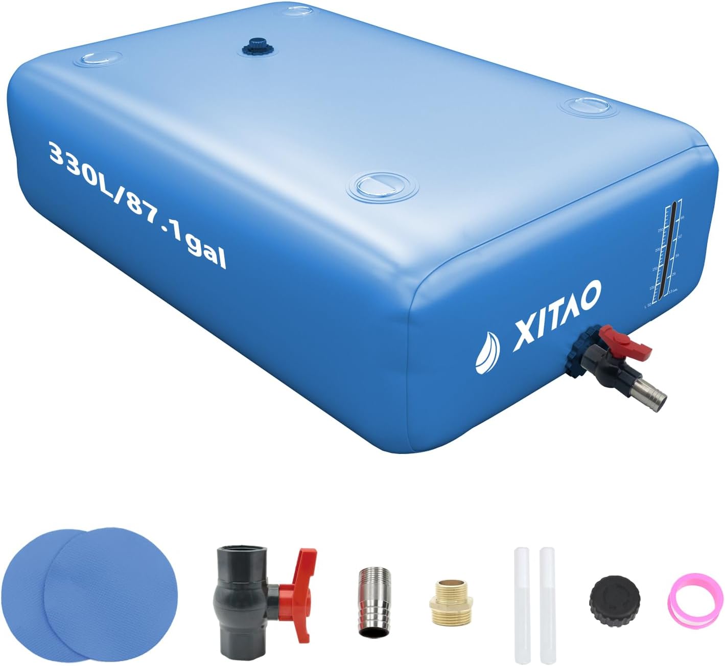 XITAO 87Gal Large Capacity Water Storage Bladder Containers w/Water Level Indicator Portable Foldable Emergency Water Tank Bag for RVs, Drought Resistance, Fire Prevention, Agricultural Irrigation
