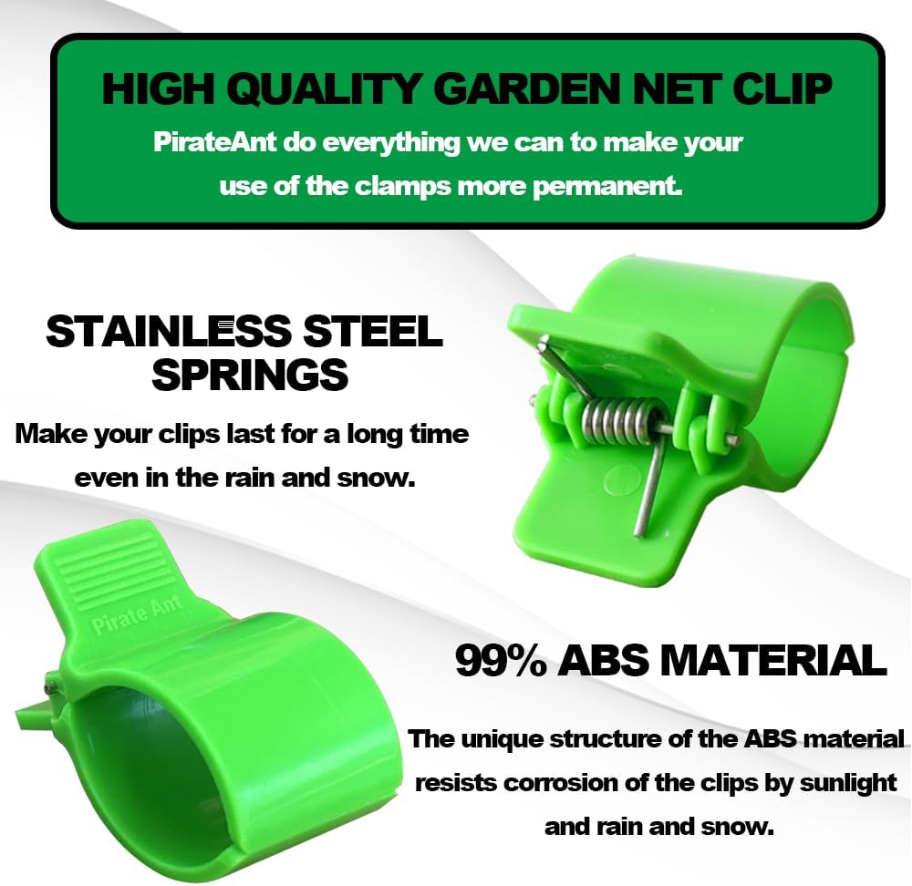 Greenhouse Clamps for3/4-1 Inch PVC Pipe, Greenhouse Hoops,Support Frame, Grow Tunnel,Plant Support Garden Stakes.For Fixing Plant Cover, Garden Plastic Sheeting, Film Row Cover, Net.