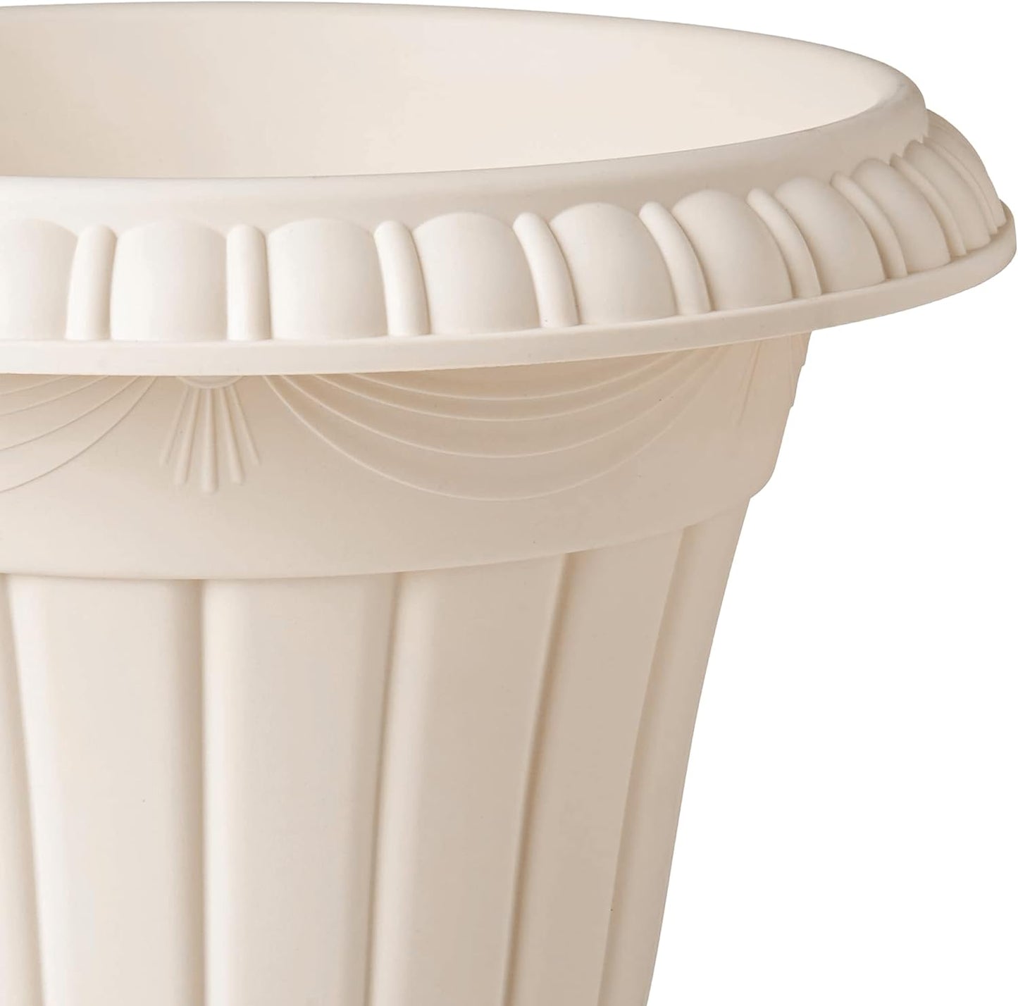 PL10BG Classic Traditional Plastic Urn Planter Indoor/Outdoor 15" x 13", Beige