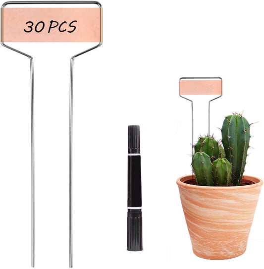 30pcs Plant Labels Copper Plant Markers for Outdoor Plants 6inch Plant Labels for Seedlings Outdoor Garden Waterproof Plant Tags and Labels for Flower Vegetable Herbs Greenhouse (6 in, Copper)