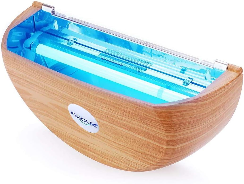 Faicuk WS108 Wall Sconce Fly Light Trap for Capturing Flies, Moths, Gnats, Mosquitos and Other Flying Insects - 13"x7.5"x5.5"(Wood Grain)