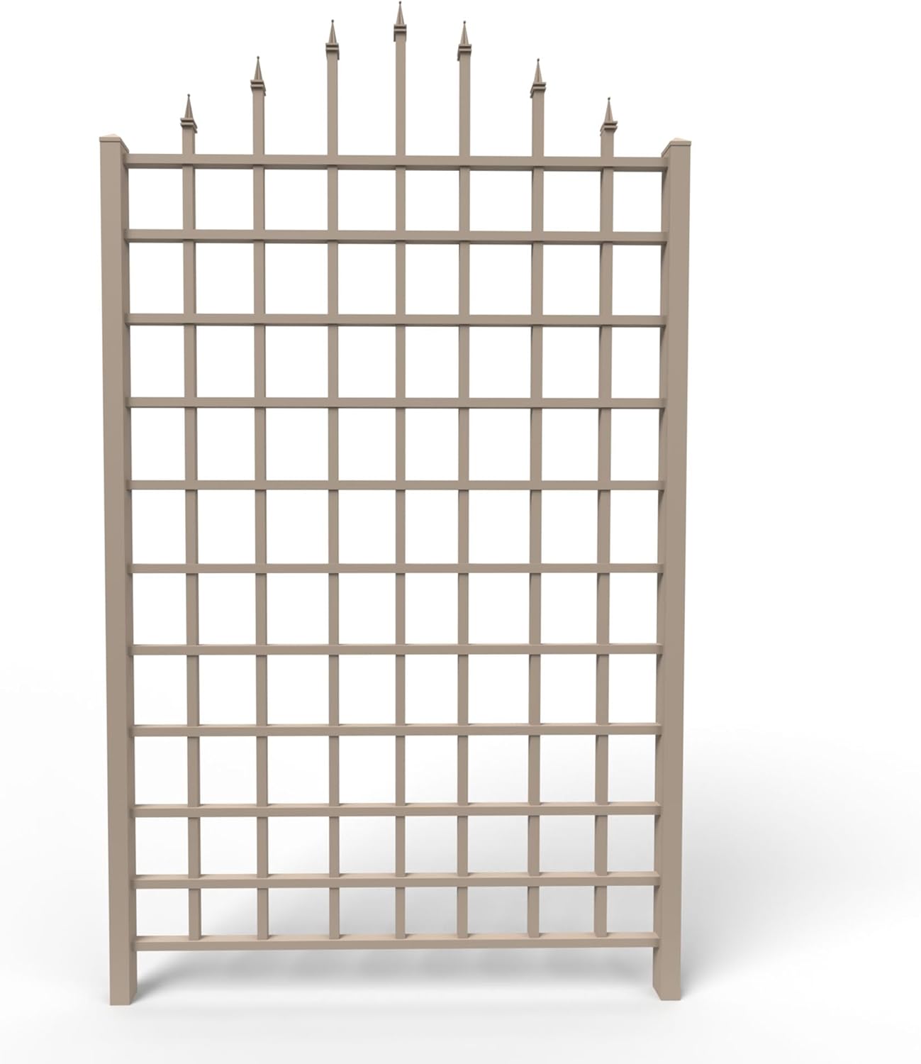 Dura-Trel Winchester 57 x 95 Inch PVC Vinyl Outdoor Garden Patio Trellis, with Wall Mounting Screws, Mocha