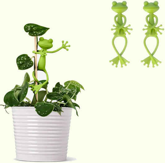 Frog Plant Stand for Potted Plants & Vines - Sturdy Gardening Clips with Cute Frog Design, Indoor/Outdoor Plant Stand Accessories - Multipurpose Garden Decor Clips for Flower Pots (2pc)