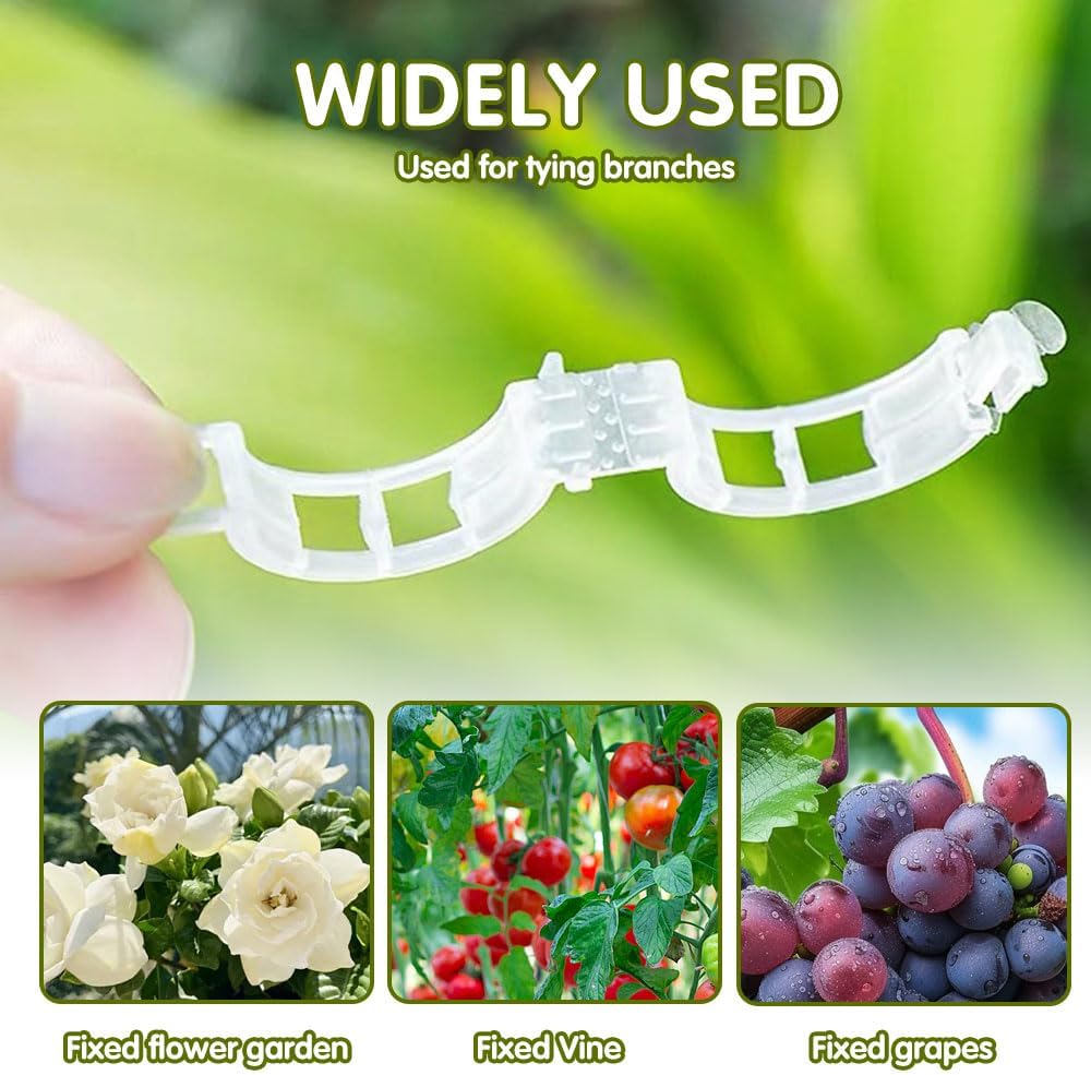 Plant Fixing Clip, Tomato Clips for String Trellis, Plant Wall Clips for Climbing Plants, Plant Wall Clips for Climbing Plants, Fixing Stem and Vine, Plastic Trellis Clips (White-150pcs)